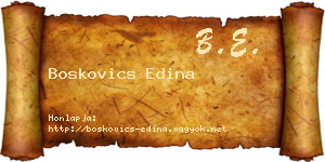 Boskovics Edina névjegykártya