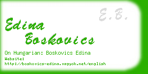 edina boskovics business card